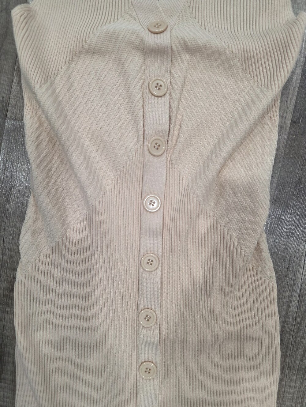 Nwt RIBBED midi Dress Collared Button Knit Midi Beige Corpcore Academia Y2K - Picture 7 of 13